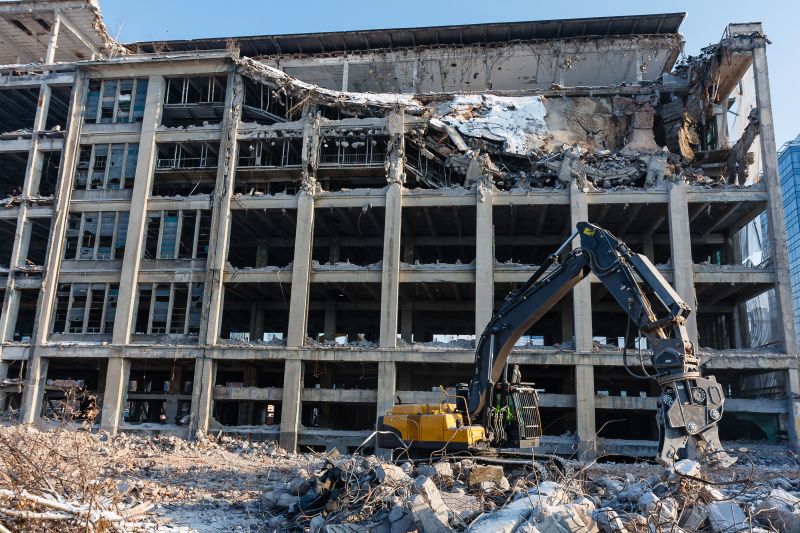 Demolition Machinery in Action